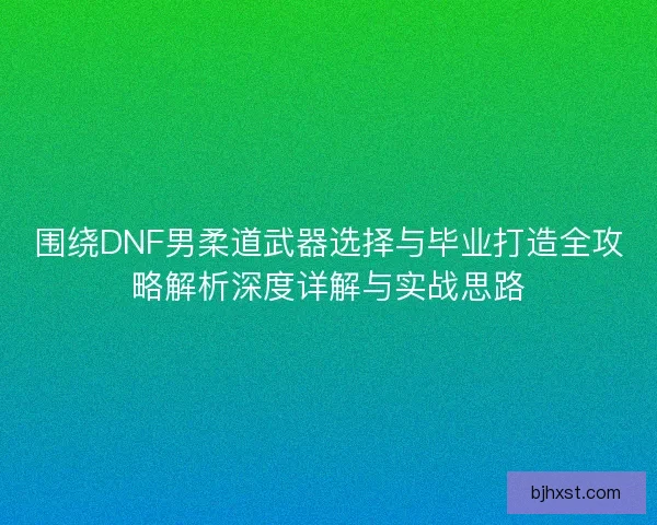 围绕DNF男柔道武器选择与毕业打造全攻略解析深度详解与实战思路
